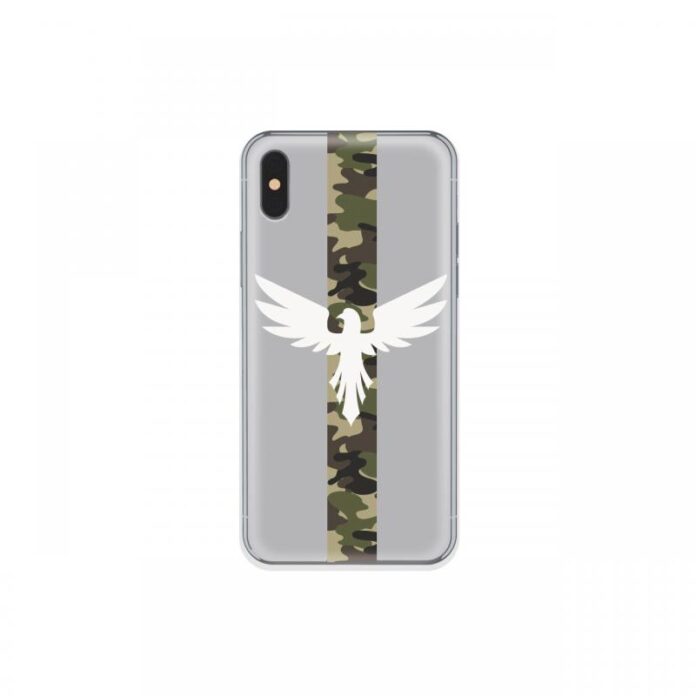 Husa iPhone XS / X Lemontti Silicon Art Army Eagle Husa iPhone XS / X Lemontti Silicon Art Army Eagle