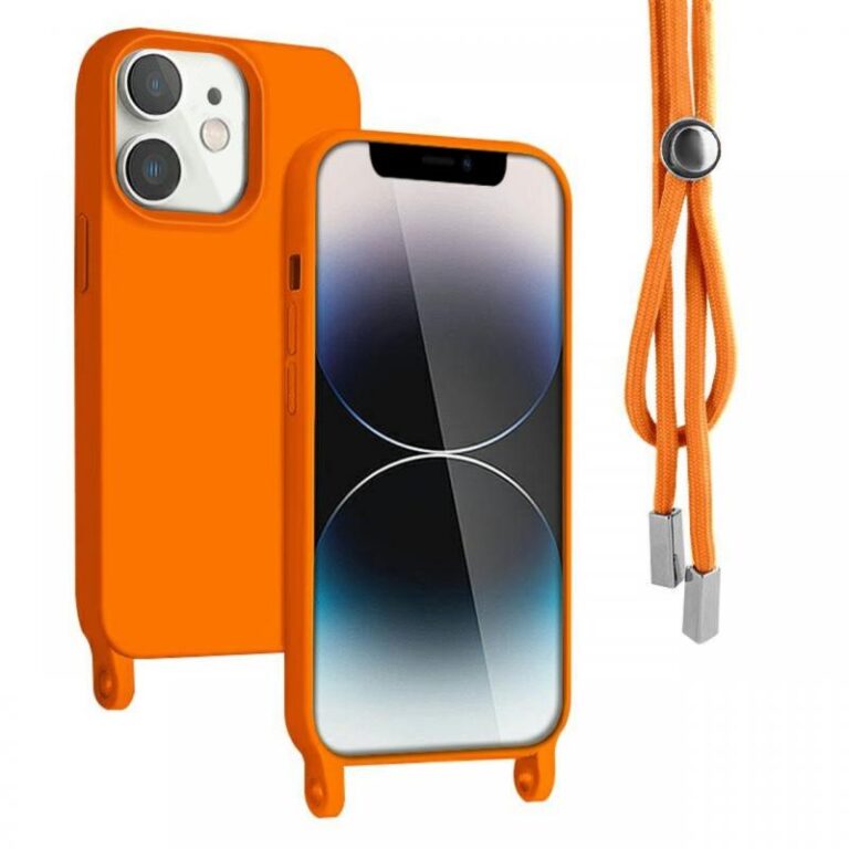 Lemontti Husa Silicon cu Snur iPhone 12 / 12 Pro Verde (protectie 360°, material fin, captusit cu microfibra)