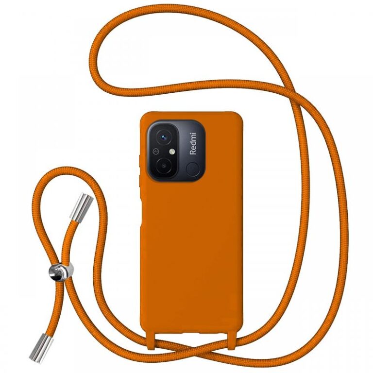 Lemontti Husa Silicon cu Snur Xiaomi Redmi 12C Rosu (protectie 360°, material fin, captusit cu microfibra)