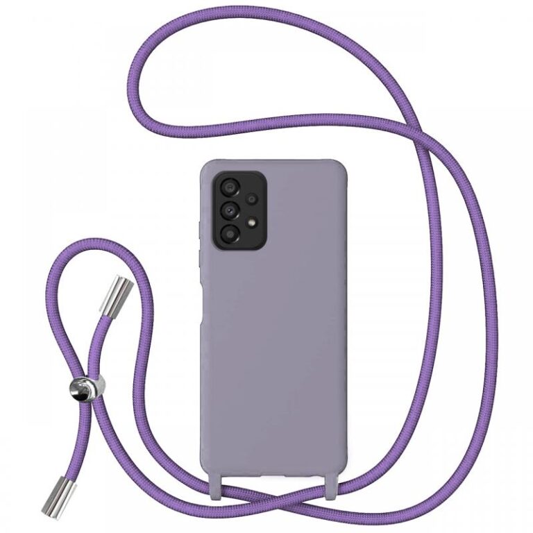 Lemontti Husa Silicon cu Snur Samsung Galaxy A33 5G Rosu (protectie 360°, material fin, captusit cu microfibra)