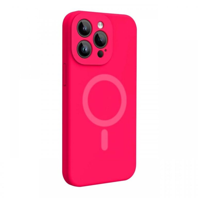 Lemontti Husa Liquid Silicon MagCharge iPhone 15 Pro Portocaliu Neon (protectie 360°, material fin, captusit cu microfibra)