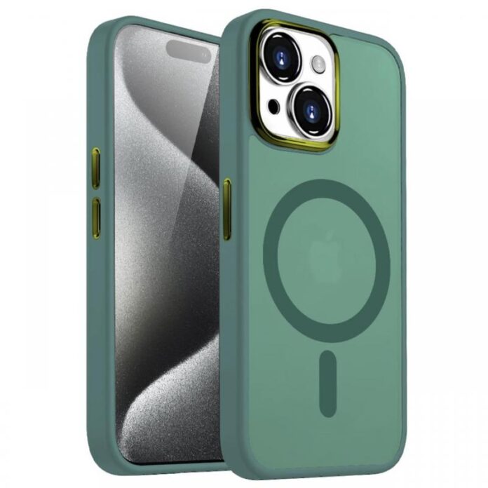 Lemontti Husa Guardian Magsafe iPhone 15 Plus Transparent/ Verde Lemontti Husa Guardian Magsafe iPhone 15 Plus Transparent/ Verde