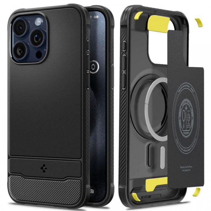 Spigen Husa Rugged Armor MagSafe iPhone 15 Pro Negru Spigen Husa Rugged Armor MagSafe iPhone 15 Pro Negru