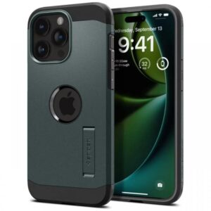 Spigen Husa Tough Armor MagSafe iPhone 15 Pro Abyss Green Spigen Husa Tough Armor MagSafe iPhone 15 Pro Abyss Green