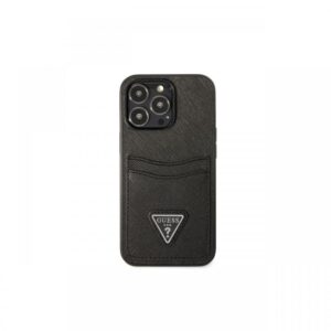 Husa iPhone 13 Pro Guess Saffiano Double Card Roz Husa iPhone 13 Pro Guess Saffiano Double Card Roz