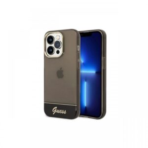 Husa iPhone 14 Pro Max Guess Camera Outline Translucent Negru Husa iPhone 14 Pro Max Guess Camera Outline Translucent Negru
