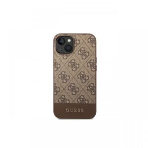 Husa iPhone 14 Plus Guess 4G Stripe Metal Logo Brown Husa iPhone 14 Plus Guess 4G Stripe Metal Logo Brown