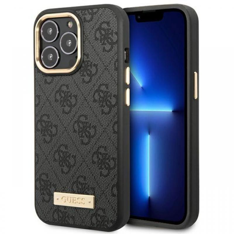 Guess Husa 4G Logo Plate MagSafe iPhone 14 Pro Max Negru Guess Husa 4G Logo Plate MagSafe iPhone 14 Pro Max Negru