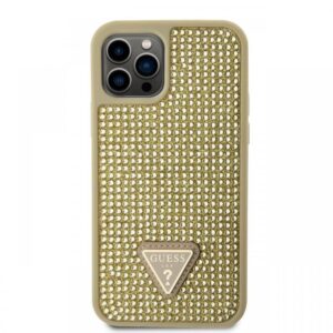 Guess Husa Rhinestones Triangle Metal Logo iPhone 12 / 12 Pro Negru Guess Husa Rhinestones Triangle Metal Logo iPhone 12 / 12 Pro Negru