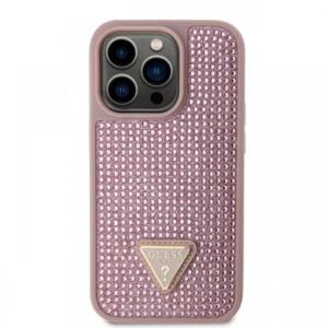 Guess Husa Rhinestones Triangle Metal Logo iPhone 14 Pro Negru Guess Husa Rhinestones Triangle Metal Logo iPhone 14 Pro Negru