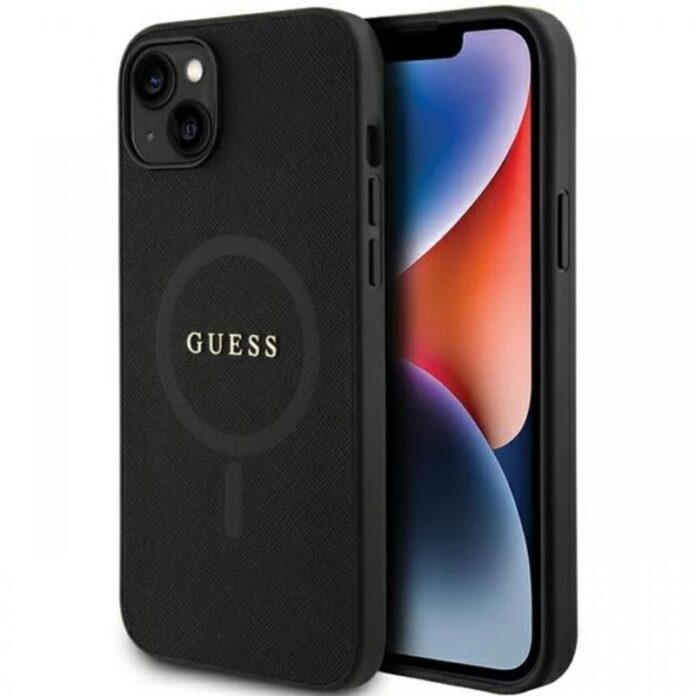 Guess Husa Saffiano MagSafe iPhone 15 Plus Negru Guess Husa Saffiano MagSafe iPhone 15 Plus Negru