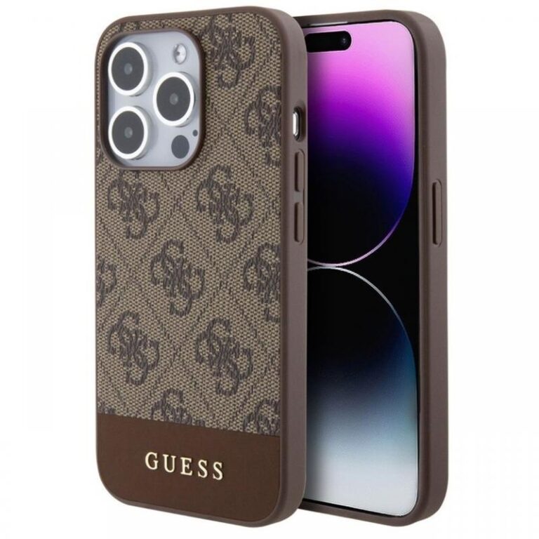 Guess Husa 4G Stripe Logo MagSafe iPhone 15 Pro Negru