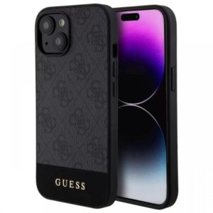 Guess Husa 4G Stripe Logo MagSafe iPhone 15 Negru Guess Husa 4G Stripe Logo MagSafe iPhone 15 Negru