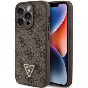 Guess Husa PU 4G Strass Triangle Metal Logo iPhone 15 Pro Max Negru Guess Husa PU 4G Strass Triangle Metal Logo iPhone 15 Pro Max Negru