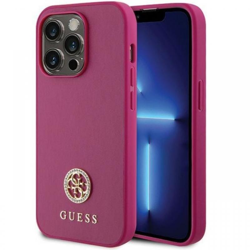 Guess Husa 4G Strass Metal Logo iPhone 15 Pro Max Negru Guess Husa 4G Strass Metal Logo iPhone 15 Pro Max Negru