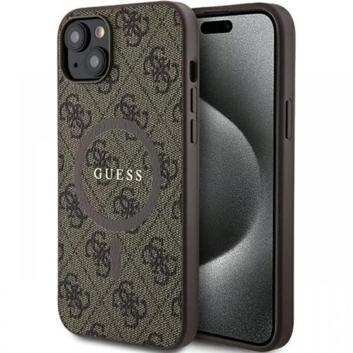 Guess Husa PU Leather 4G Colored Ring MagSafe iPhone 15 Negru Guess Husa PU Leather 4G Colored Ring MagSafe iPhone 15 Negru