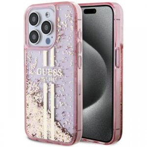 Guess Husa Liquid Glitter Gold Stripe iPhone 15 Pro Max Negru Guess Husa Liquid Glitter Gold Stripe iPhone 15 Pro Max Negru