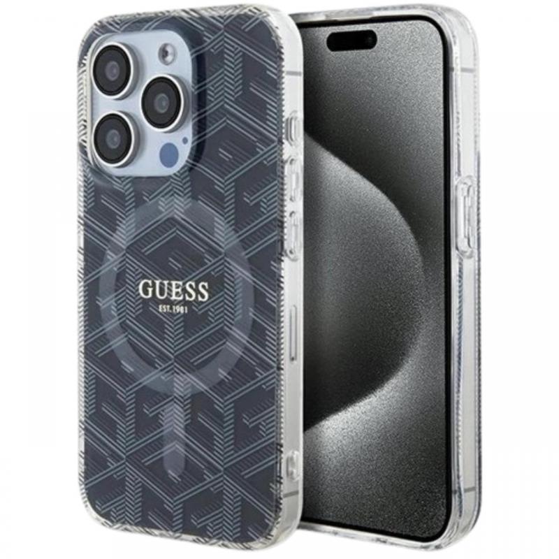 Guess Husa GCube MagSafe iPhone 15 Pro Roz Guess Husa GCube MagSafe iPhone 15 Pro Roz