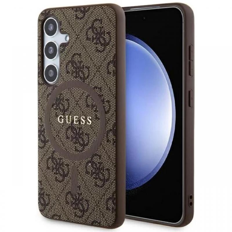 Guess Husa 4G Leather Metal Logo MagSafe Samsung Galaxy S24 Roz Guess Husa 4G Leather Metal Logo MagSafe Samsung Galaxy S24 Roz