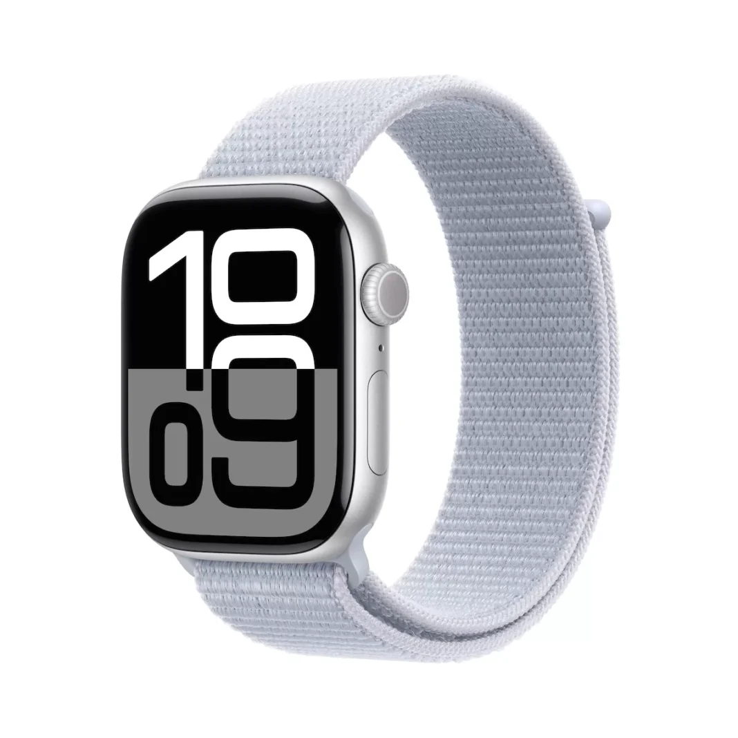 Smartwatch Apple Watch 10 GPS 46mm Carcasa Silver Aluminium Bratara Blue Cloud Sport Loop Smartwatch Apple Watch 10 GPS 46mm Carcasa Silver Aluminium Bratara Blue Cloud Sport Loop
