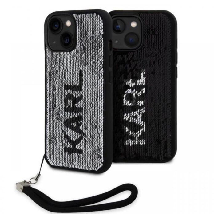 Karl Lagerfeld Husa Sequins Reversible iPhone 15 Negru / Argintiu Karl Lagerfeld Husa Sequins Reversible iPhone 15 Negru / Argintiu