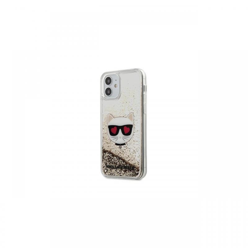 Husa iPhone 12 Mini Karl Lagerfeld Liquid Glitter Choupette Argintiu Husa iPhone 12 Mini Karl Lagerfeld Liquid Glitter Choupette Argintiu