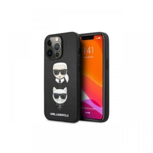 Husa iPhone 13 Pro Karl Lagerfeld Saffiano Karl&Choupette Negru Husa iPhone 13 Pro Karl Lagerfeld Saffiano Karl&Choupette Negru