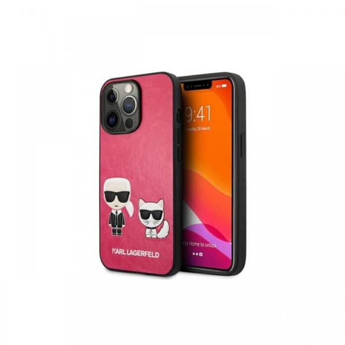 Husa iPhone 13 Pro Karl Lagerfeld Ikonik Karl & Choupette Fuchsia Husa iPhone 13 Pro Karl Lagerfeld Ikonik Karl & Choupette Fuchsia