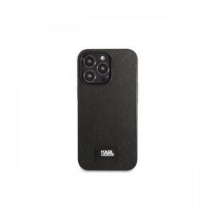 Husa iPhone 13 Pro Karl Lagerfeld Saffiano Plaque Negru Husa iPhone 13 Pro Karl Lagerfeld Saffiano Plaque Negru
