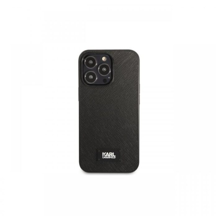 Husa iPhone 13 Pro Karl Lagerfeld Saffiano Plaque Negru Husa iPhone 13 Pro Karl Lagerfeld Saffiano Plaque Negru