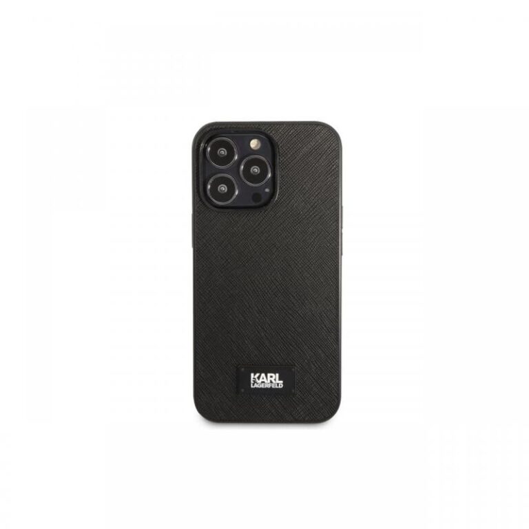 Husa iPhone 13 Pro Karl Lagerfeld Saffiano Plaque Negru