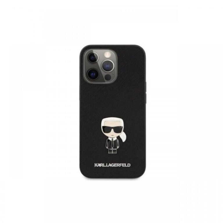 Husa iPhone 13 Pro Karl Lagerfeld Saffiano Ikonik Negru