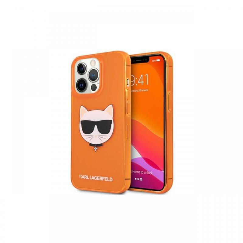 Husa iPhone 13 P Karl Lagerfeld Glitter Choupette Fluo Orange Husa iPhone 13 P Karl Lagerfeld Glitter Choupette Fluo Orange