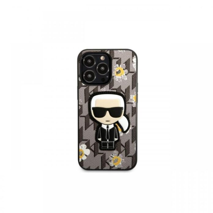 Husa iPhone 13 Pro Karl Lagerfeld Ikonik Flower Gri Husa iPhone 13 Pro Karl Lagerfeld Ikonik Flower Gri