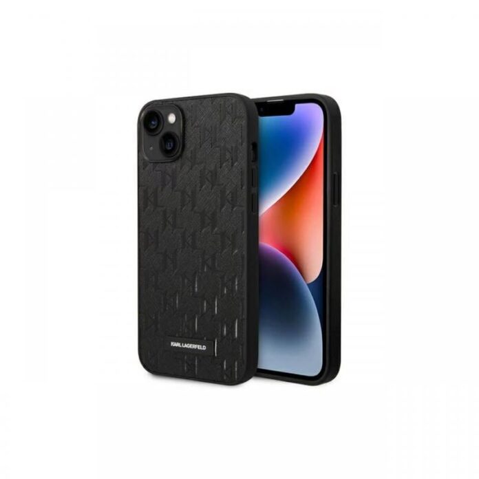 Husa iPhone 14 Plus Karl Lagerfeld Saffiano Monogram Negru Husa iPhone 14 Plus Karl Lagerfeld Saffiano Monogram Negru