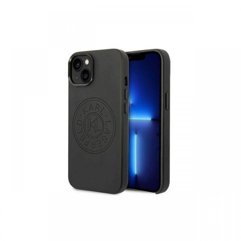 Husa iPhone 14 Plus Karl Lagerfeld PU Leather Perforated Logo Black Husa iPhone 14 Plus Karl Lagerfeld PU Leather Perforated Logo Black