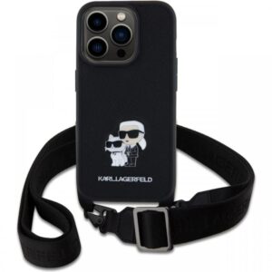 Karl Lagerfeld Husa Saffiano Crossbody Metal Karl&Choupette iPhone 15 Pro Max Negru Karl Lagerfeld Husa Saffiano Crossbody Metal Karl&Choupette iPhone 15 Pro Max Negru