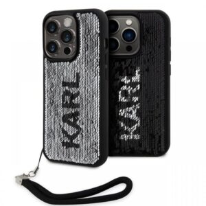 Karl Lagerfeld Husa Sequins Reversible iPhone 15 Pro Max Negru / Argintiu Karl Lagerfeld Husa Sequins Reversible iPhone 15 Pro Max Negru / Argintiu