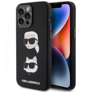 Karl Lagerfeld Husa Liquid Silicone Karl & Choupette Heads iPhone 15 Pro Max Negru Karl Lagerfeld Husa Liquid Silicone Karl & Choupette Heads iPhone 15 Pro Max Negru