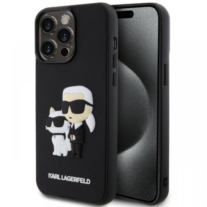 Karl Lagerfeld Husa 3D Rubber Karl & Choupette iPhone 15 Pro Negru Karl Lagerfeld Husa 3D Rubber Karl & Choupette iPhone 15 Pro Negru