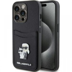 Karl Lagerfeld Husa Saffiano Card Slot Metal Karl&Choupette iPhone 15 Pro Negru Karl Lagerfeld Husa Saffiano Card Slot Metal Karl&Choupette iPhone 15 Pro Negru