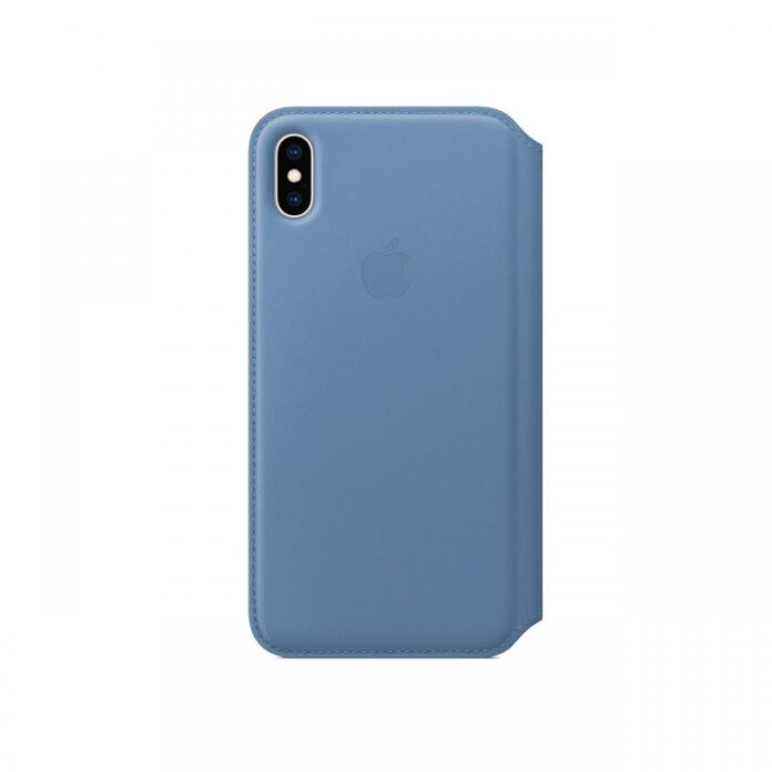Husa Original iPhone XS Max Apple Leather Folio Cornflower Husa Original iPhone XS Max Apple Leather Folio Cornflower