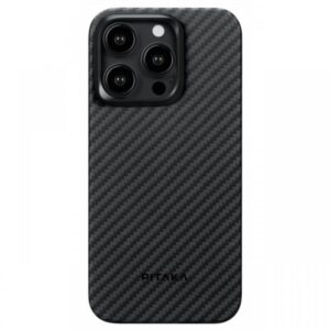 Pitaka Husa MagEZ 4 Aramida 1500D iPhone 15 Pro, MagSafe Negru / Gri Pitaka Husa MagEZ 4 Aramida 1500D iPhone 15 Pro, MagSafe Negru / Gri