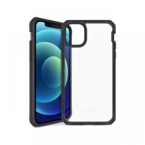 Husa iPhone 12 Mini IT Skins Hybrid Solid Plain Black & Transparent Husa iPhone 12 Mini IT Skins Hybrid Solid Plain Black & Transparent