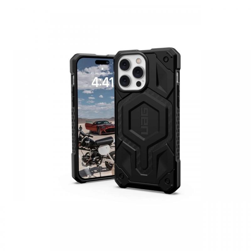 Husa iPhone 14 Pro Max UAG Monarch Pro Magsafe Carbon Fiber, military drop tested Husa iPhone 14 Pro Max UAG Monarch Pro Magsafe Carbon Fiber, military drop tested