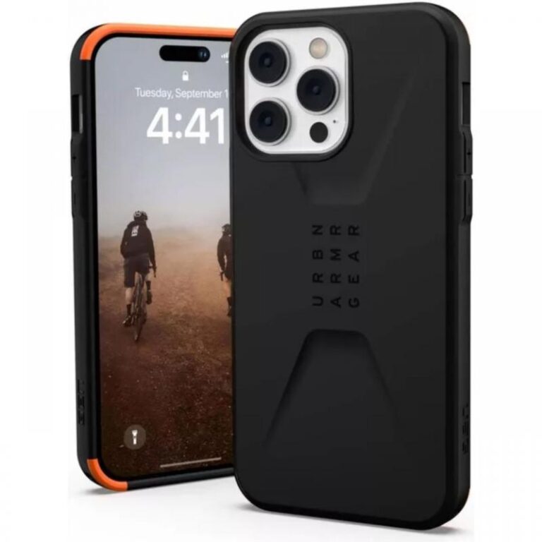 Husa iPhone 14 Pro Max UAG Civilian Series Black, military drop tested