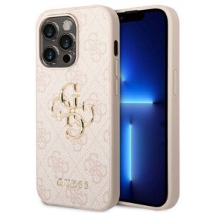 Guess Husa PU 4G Metal Logo iPhone 14 Pro Roz Guess Husa PU 4G Metal Logo iPhone 14 Pro Roz