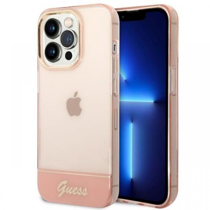 Guess Husa TPU Camera Outline Translucent iPhone 14 Pro Max Roz Guess Husa TPU Camera Outline Translucent iPhone 14 Pro Max Roz