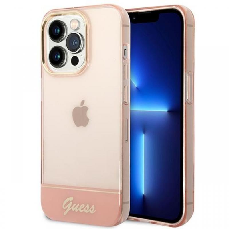 Guess Husa TPU Camera Outline Translucent iPhone 14 Pro Max Roz Guess Husa TPU Camera Outline Translucent iPhone 14 Pro Max Roz