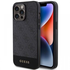 Guess Husa 4G Stripe Logo MagSafe iPhone 15 Pro Max Maro Guess Husa 4G Stripe Logo MagSafe iPhone 15 Pro Max Maro